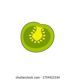 Tomato Slices Flat Vector  For Food Decor.