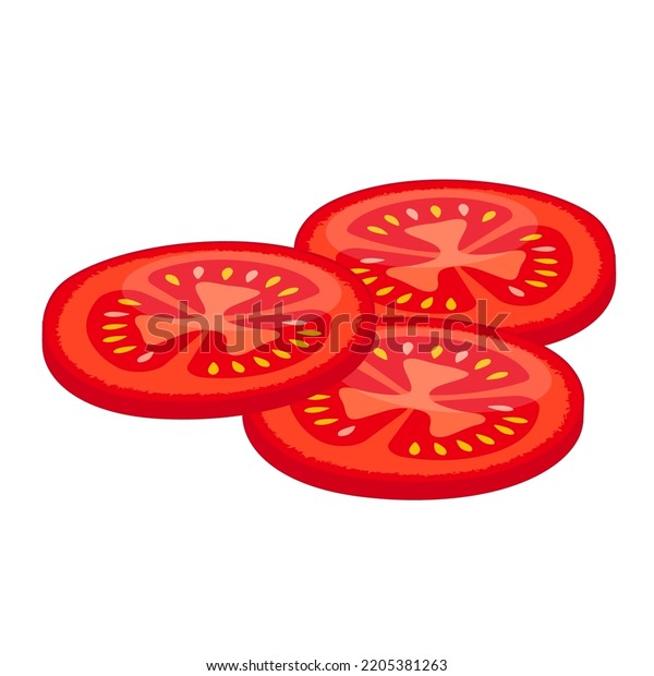 Tomato Slices Flat Vector Illustration Clipart Stock Vector (Royalty ...