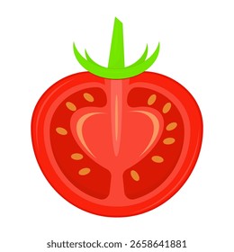 tomato slices. red tomatoes. vegetable theme. vector illustration