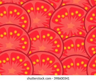 tomato slices seamless vector pattern