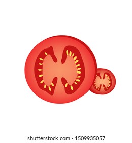 tomato slices vector isolated design.