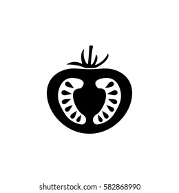 Tomato solid icon, food & drink elements, vegetable sign, a filled pattern on a white background, eps 10.
