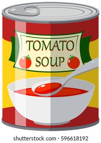 Tomato Soup In Aluminum Can Illustration