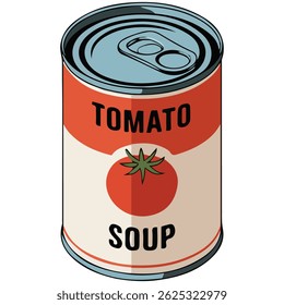 tomato soup can ready meal isolated vector illustration on white background
