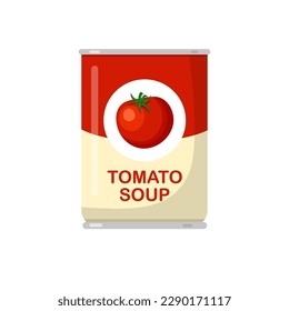 Sopa de tomate. Ilustración vectorial en un estilo plano de moda aislado en el fondo blanco.