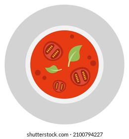tomato soup flat clipart vector illustration
