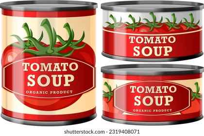 Tomato Soup Food Cans Collection illustration