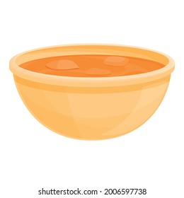 Vector de caricatura de icono de sopa de tomate. Bola vegetal. Crema de alimentos calientes