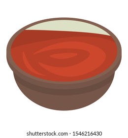 Tomato soup icon. Isometric of tomato soup vector icon for web design isolated on white background