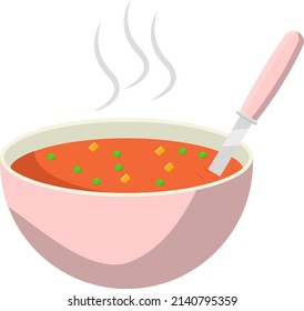 Tomato soup, illustration, vector on a white background.