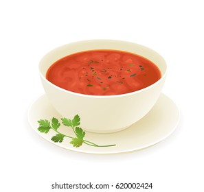 Tomato soup isolated on white. 