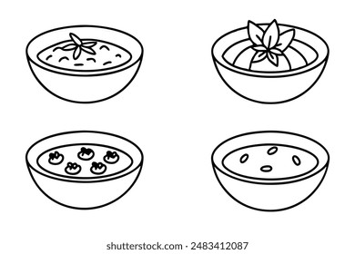 Tomato soups artistic line art elegant food design