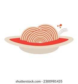 Tomato spaghetti pasta symbol vector icon