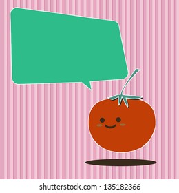tomato with speech bubble cartoon