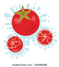Tomato splash vector illustration