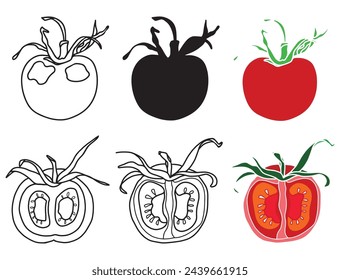 Tomate en ilustración de estilo fuente de gráficos vectoriales