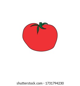 Tomato. Sweet, ripe, red tomato. Vector illustration. Eco-product.