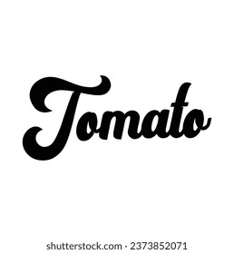 texto de tomate sobre fondo blanco.