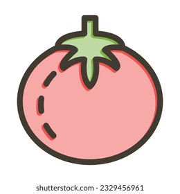 Colores Llenos De Linea Espesa De Tomate Para Uso Personal Y Comercial.
