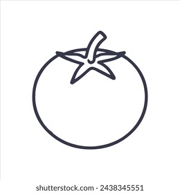 tomato thin black line vector
