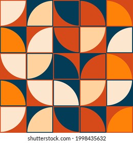 Tomatenziegelverzierung. Geometrische, nahtlose, runde, Vektorfliese.