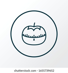 Tomato timer icon line symbol. Premium quality isolated scale element in trendy style.