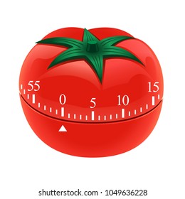 Tomato timer mockup. Realistic illustration of tomato timer vector mockup for web