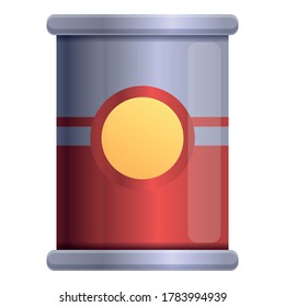 Tomato tin can icon. Cartoon of tomato tin can vector icon for web design isolated on white background