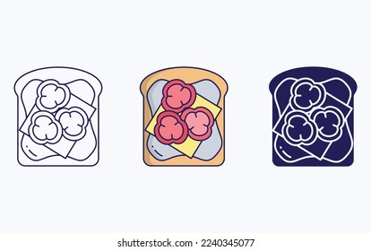 Tomato toast illustration vector icon