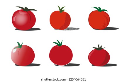 Tomato / Tomatoes compilation on white background