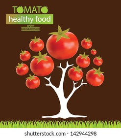 tomato. tree vector illustration.