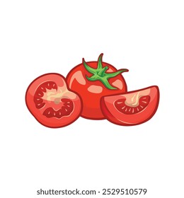 Ilustração de arte vetorial de tomate isolada. Melhor para a indústria de alimentos saudáveis e relacionados a vegetais