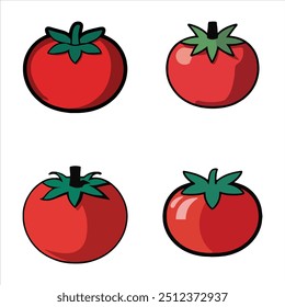 ilustração de arte vetorial de tomate com fundo branco