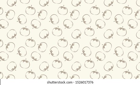 Tomato Vector. Tomato Doodle. Wallpaper. Tomato Pattern Wallpaper.