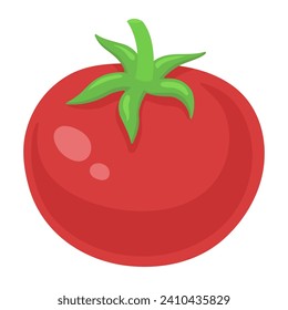 Tomato. Vector flat clipart isolated on white background.