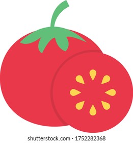 tomato vector flat color icon 