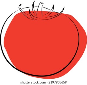tomato in vector graphics in mainimal detail