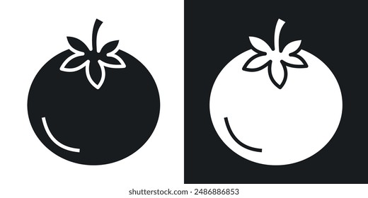 Tomaten-Vektorgrafik-Icon-Set in Schwarz und Weiß