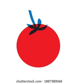 Tomato vector illustration. Abstract simple icon tomato. Isolated tomato on white background. Can be use for restaurants menu, cover, packaging.