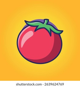 Tomato Vector Illustration Cute Cartoonish Design