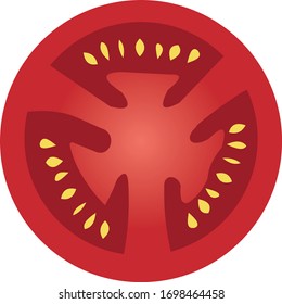 Tomato. Vector illustration of an isolated tomato on a white background.