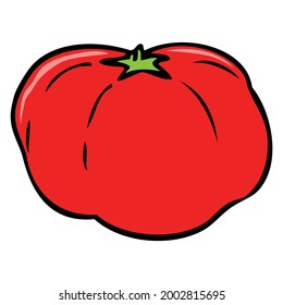 tomato vector illustration,
isolated on white background.top view