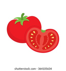 Tomato vector illustration isolated on white background
