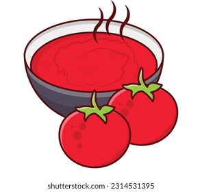 ilustración tomate Vector en un fondo transparente. Símbolos de calidad superior. Iconos planos de línea vectorial para el diseño de conceptos y gráficos.