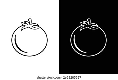 ilustração de vetor de tomate. design de contorno de tomate
