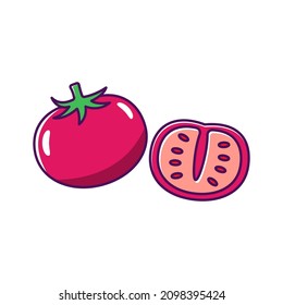 Tomato vector illustration with simple design isolated on white background