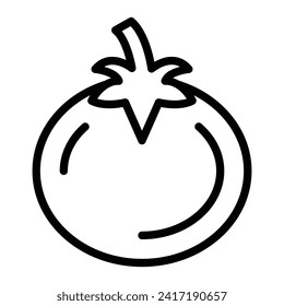Tomato Vector Line Icon Design