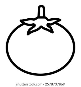 Tomato Vector Line Icon Design