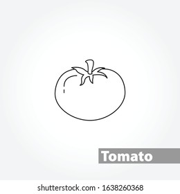 tomato vector line icon on white background