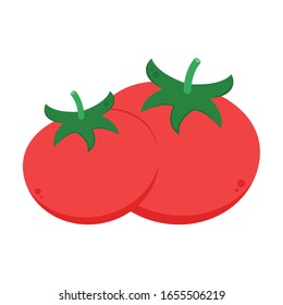 Tomate-Vektorillustration. Tomate auf weißem Hintergrund. Logo-Design von Tomato.